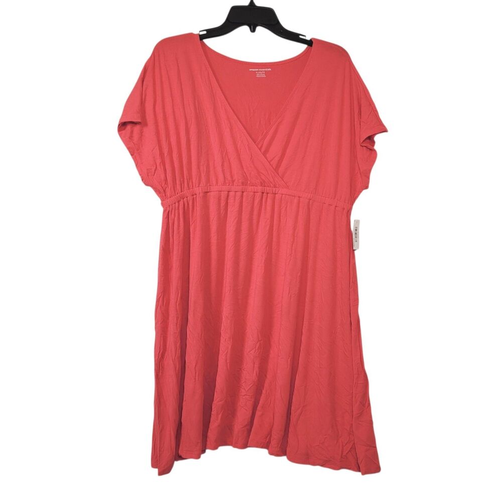 Amazon Essentials Women's Surplice Dress V-Neck Hot Pink Size X-Large